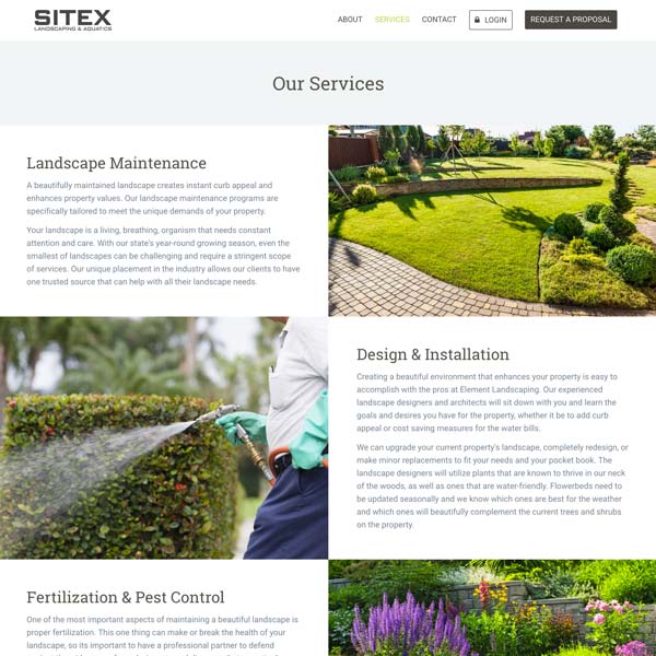 Sitex Landscape - Web Design
